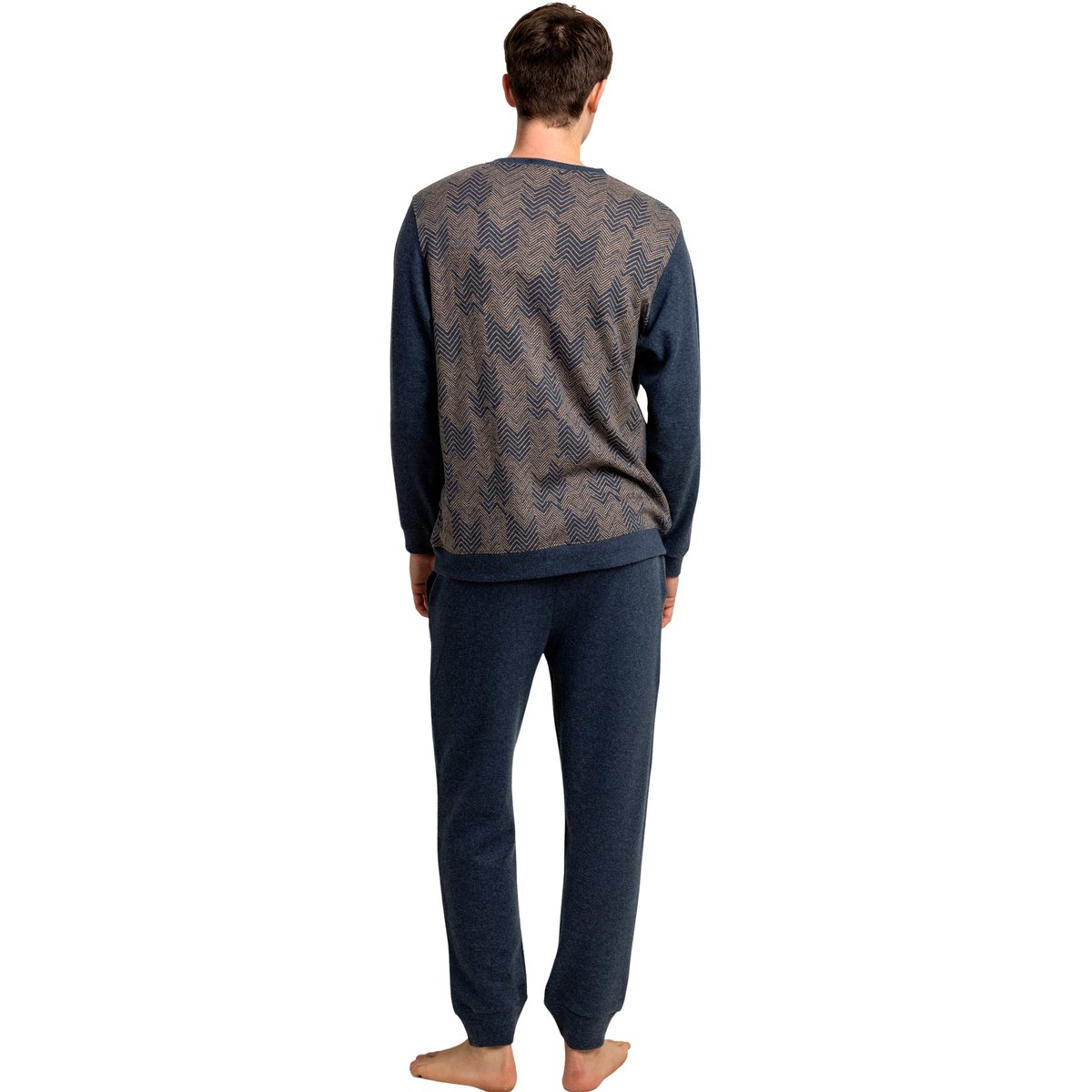 Pyjama pantalon polo manches longues Dapper Antonio Miro marron, ADMAS