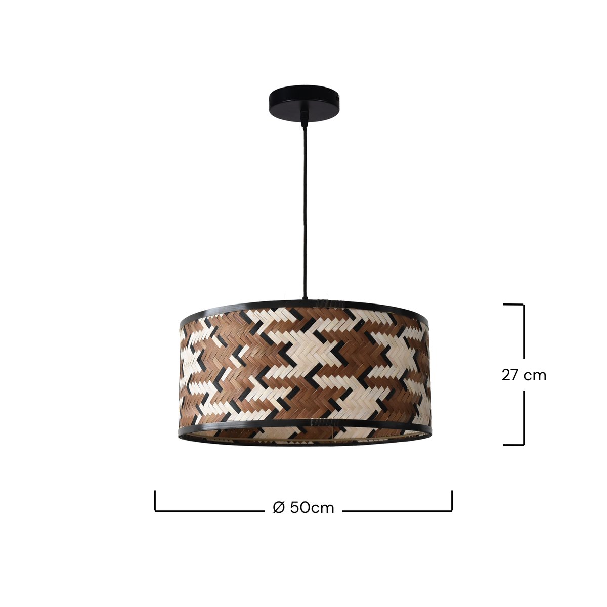 Suspension en bambou tressé 50 cm - PHIL multicolor, MAISON PAVANE