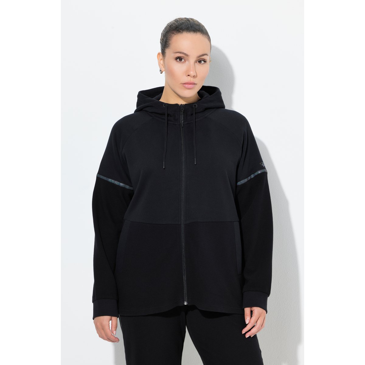 Veste en molleton à capuche noir, ULLA POPKEN
