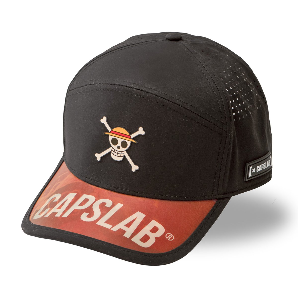 Casquette 6 panels One Piece noir/blanc/orange/rouge, CAPSLAB