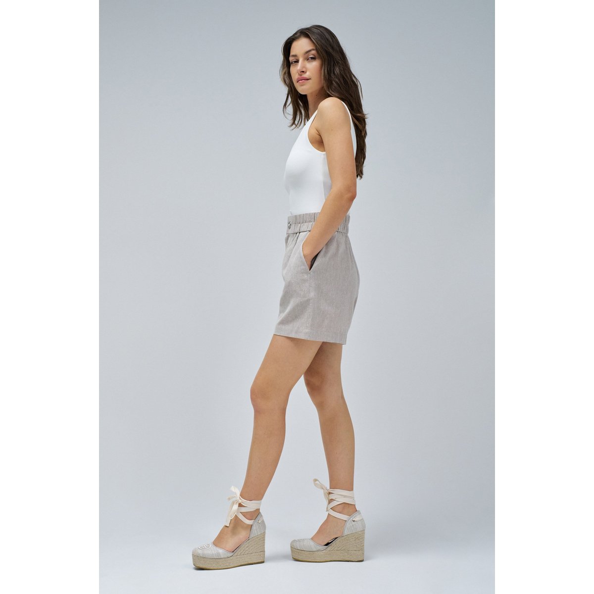 SHORTS EN LIN beige, SALSA JEANS