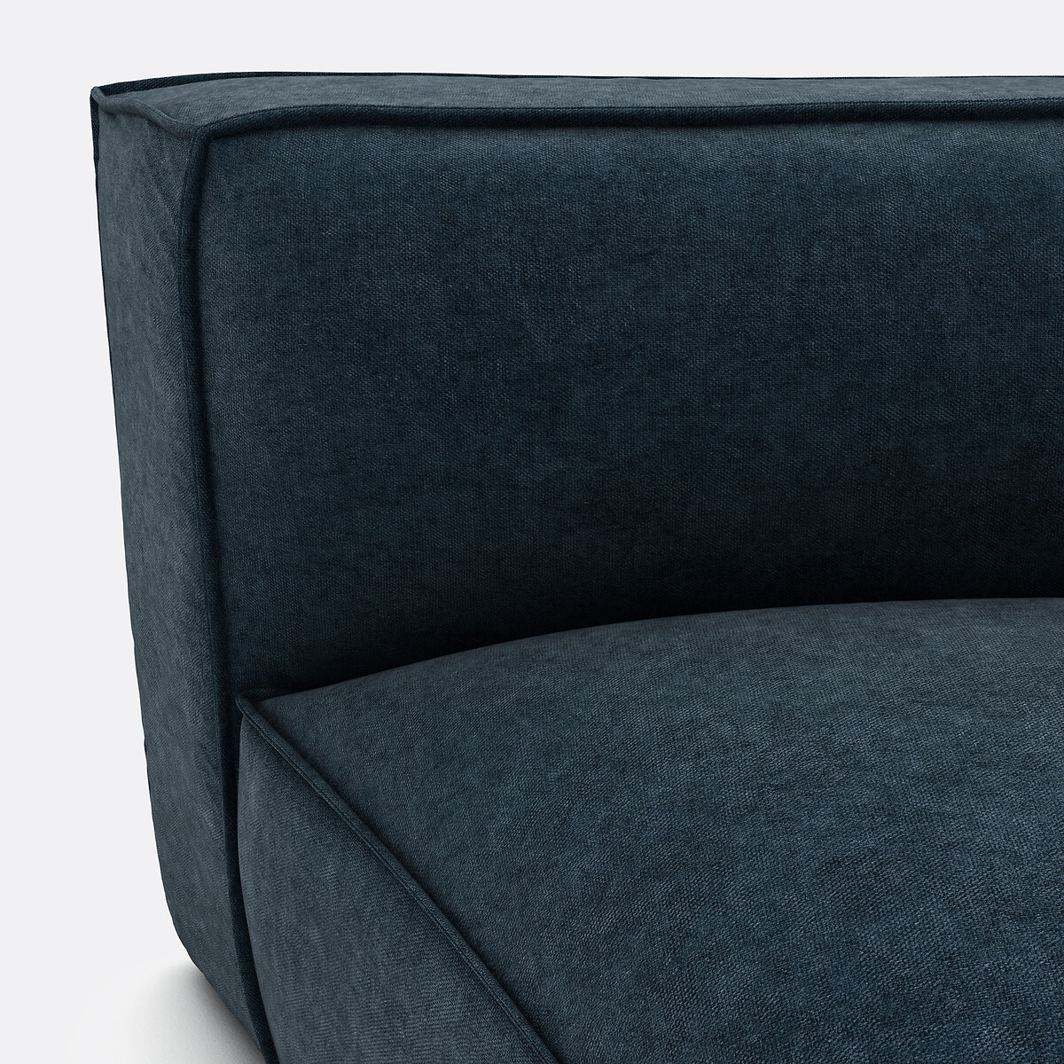 Elément d'angle ouvert pour canapé modulable, en velours texturé, SEVEN bleu de prusse, LA REDOUTE INTERIEURS