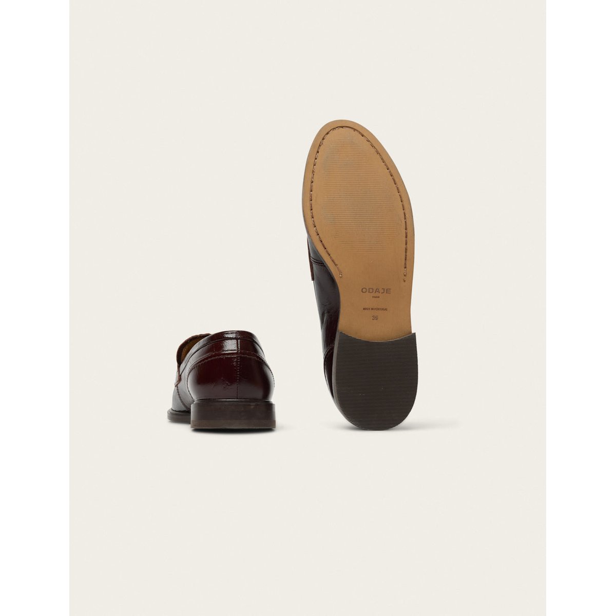 Mocassins MAKO cuir plissé marron, ODAJE