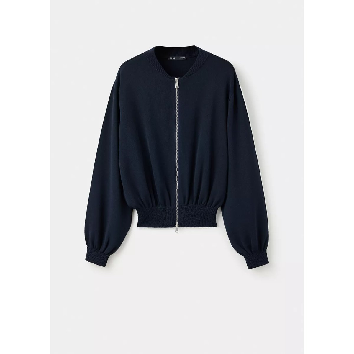 Veste maille liserés contrastants bleu marine, MANGO