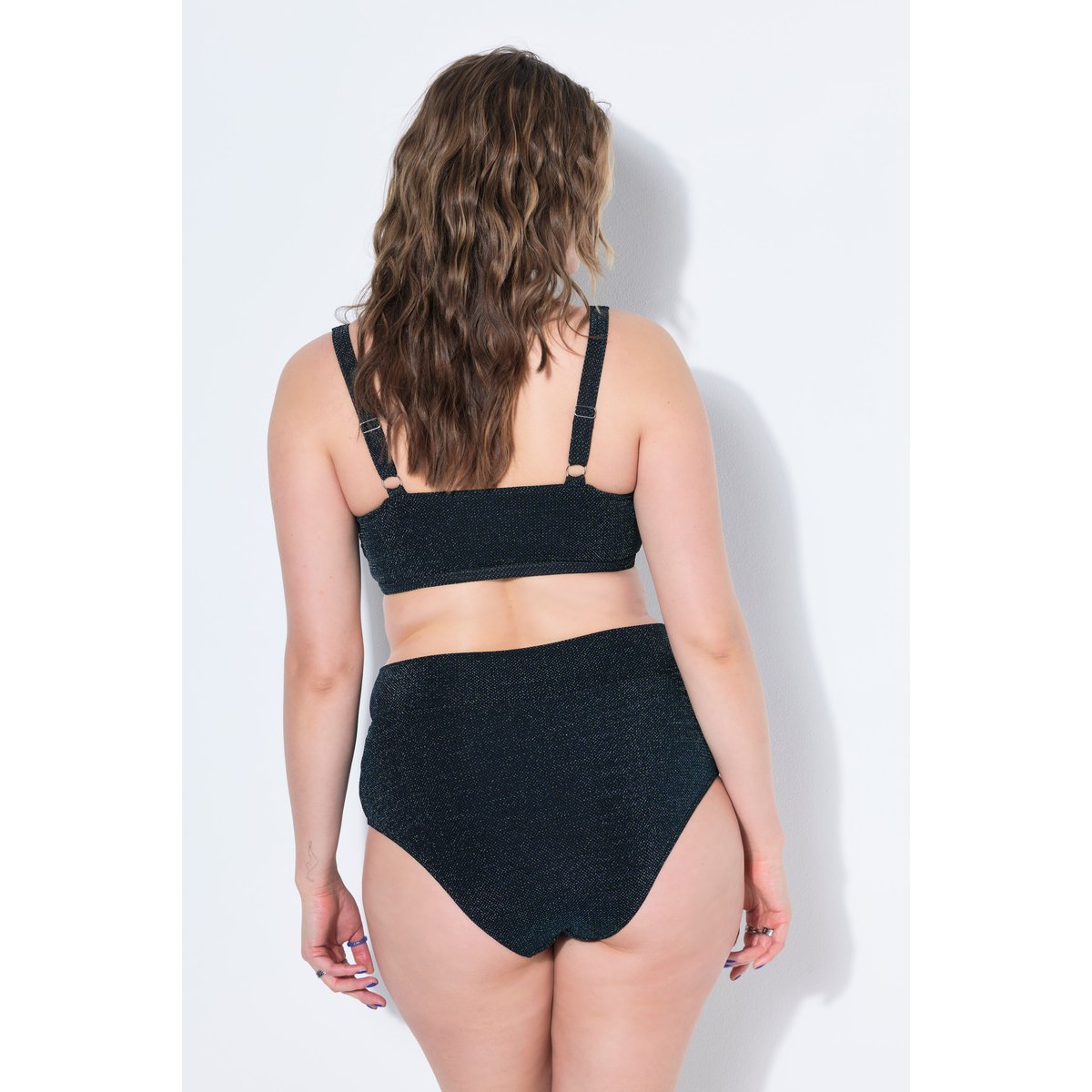 Haut de bikini pailleté, bonnets souples noir, STUDIO UNTOLD