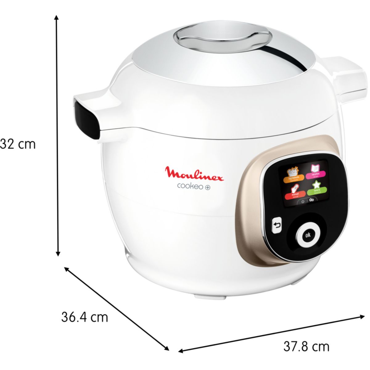 Cookeo CE85BA10 blanc 6 L, 6 modes de cuisson, 180 recettes blanc, MOULINEX