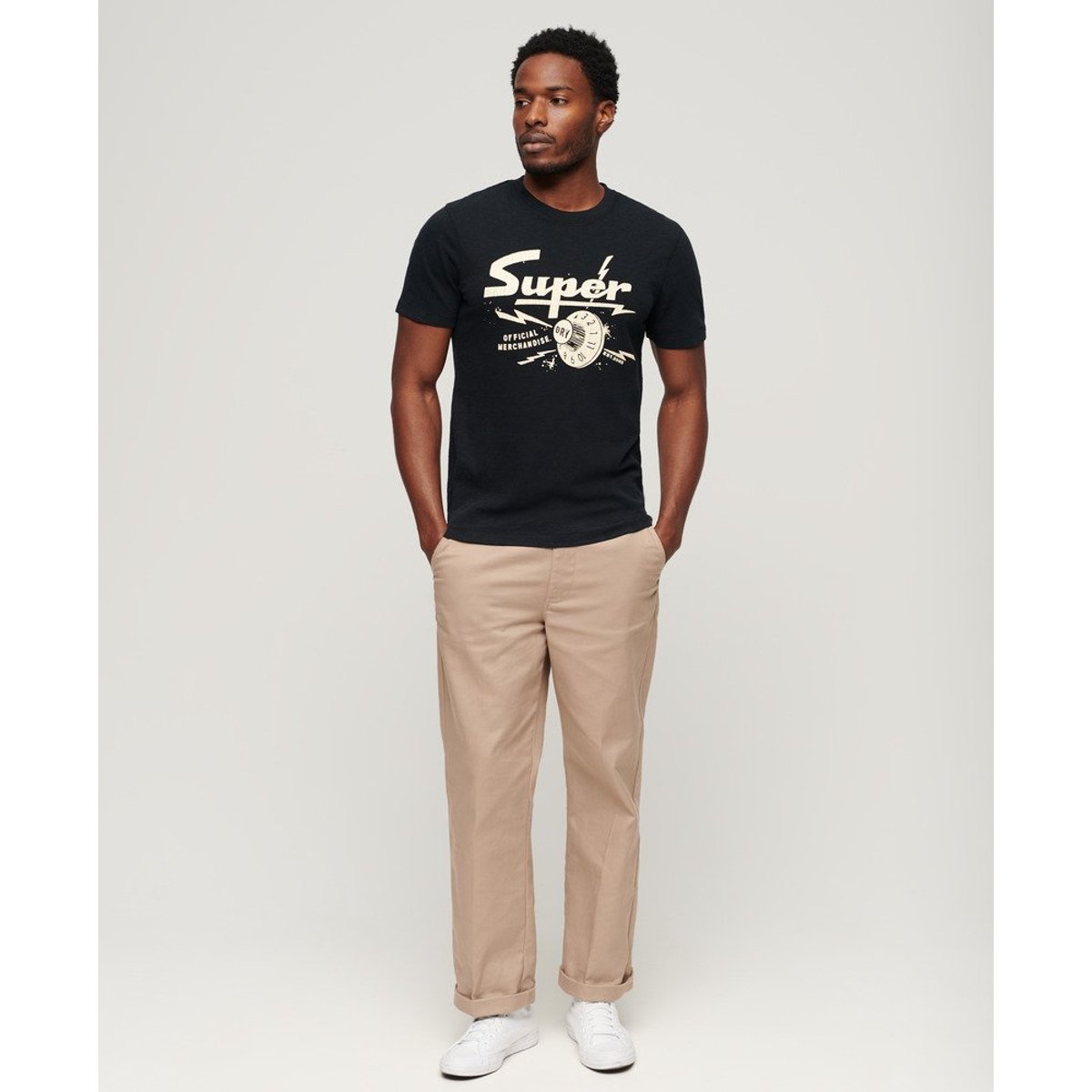 T-shirt graphique Retro Rocker noir de jais, SUPERDRY