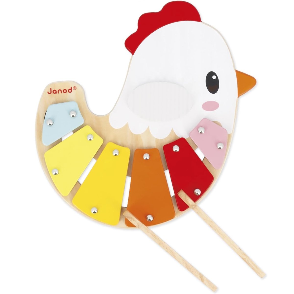 Xylophone Poulette En Bois Et Métal beige, JANOD