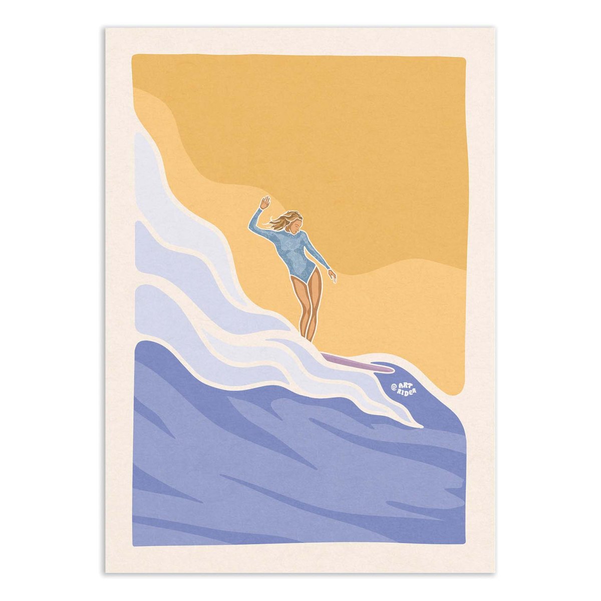 Affiche d'art - Surf on a cloud - Art Rider couleur unique, WALL EDITIONS