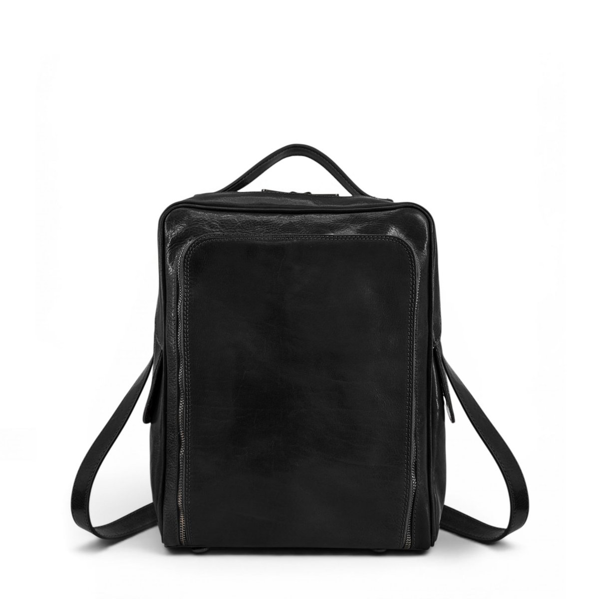 Sac à dos en cuir lisse OSLO noir, OH MY BAG