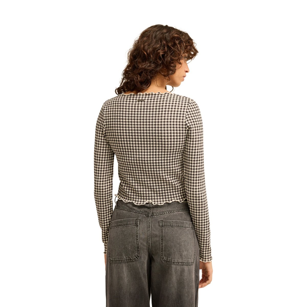 Haut en maille côtelée WAY OUT CHECKS noir black pebble, BILLABONG