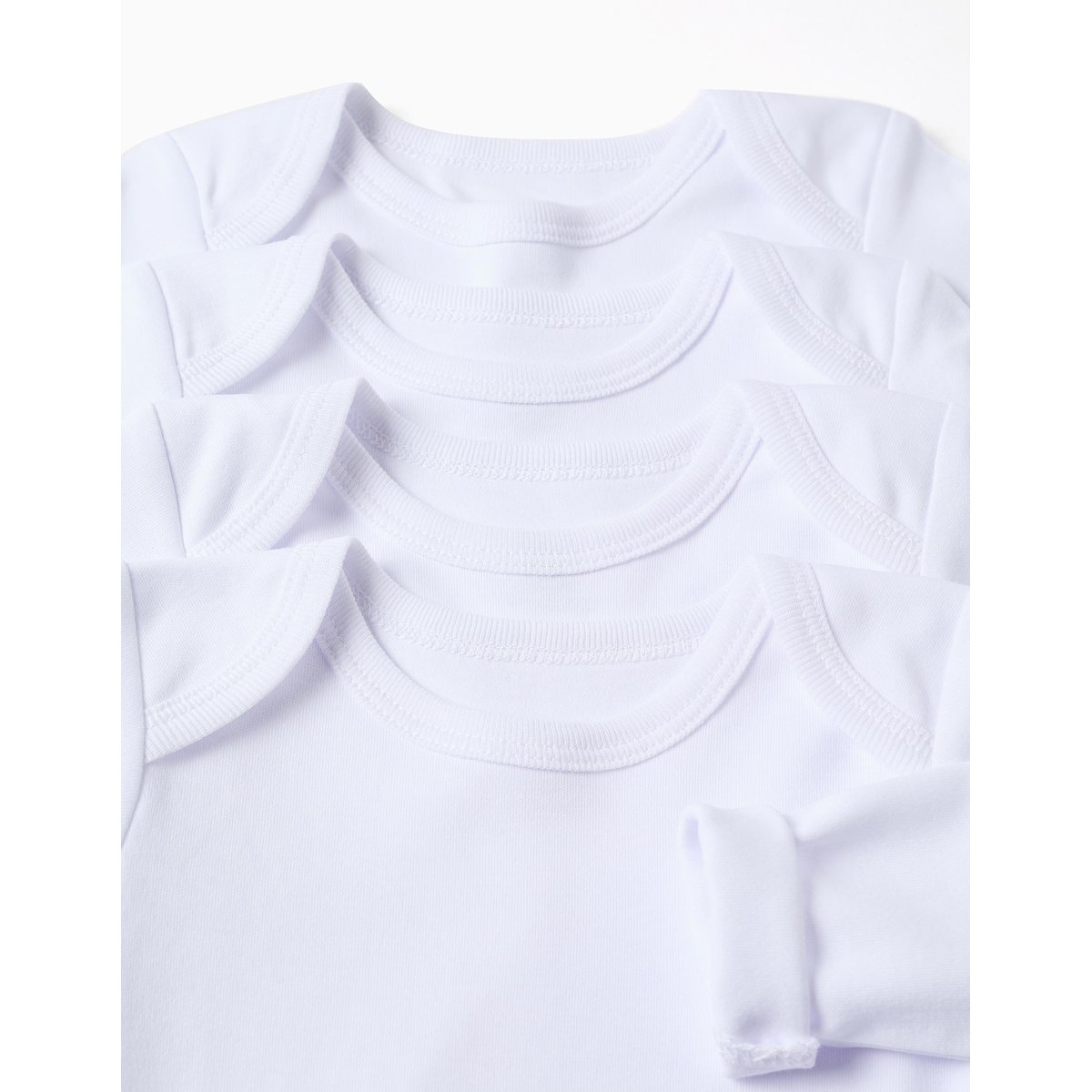 Lot de 4 bodies en coton à emmanchures US blanc, ZIPPY