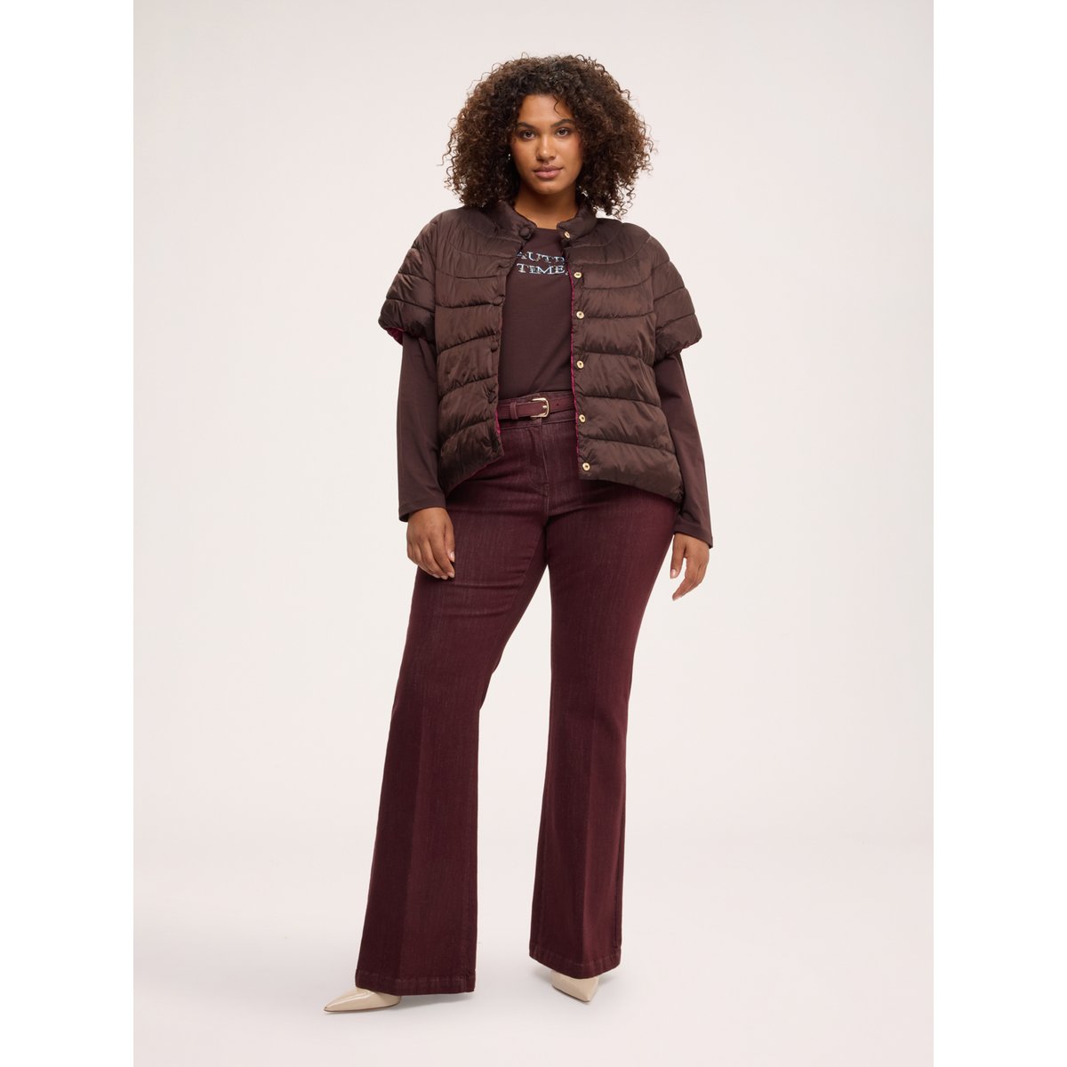 Veste matelassée manches courtes réversible burgundy, FIORELLA RUBINO