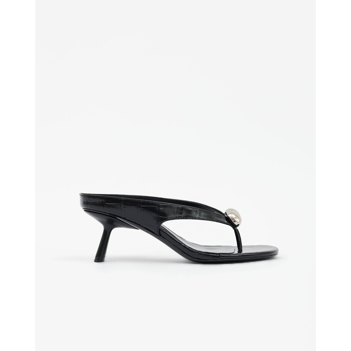 Mules à ornement bijou argenté CRISTO HIGH noir, MI MAI