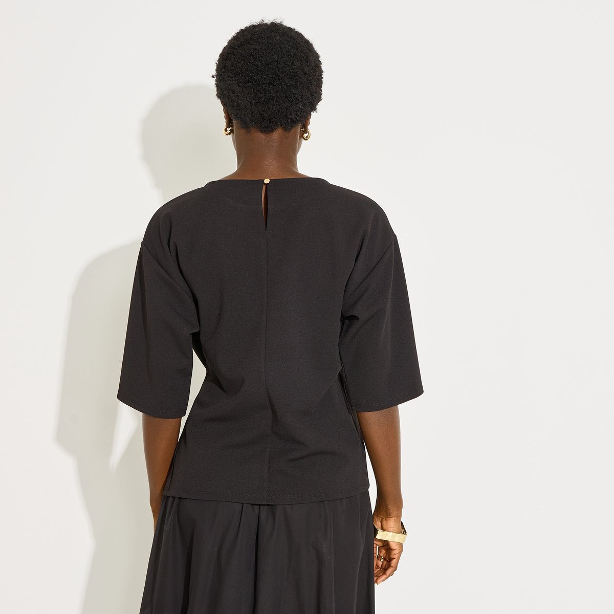 Blouse fluide drapée noir, GRAIN DE MALICE