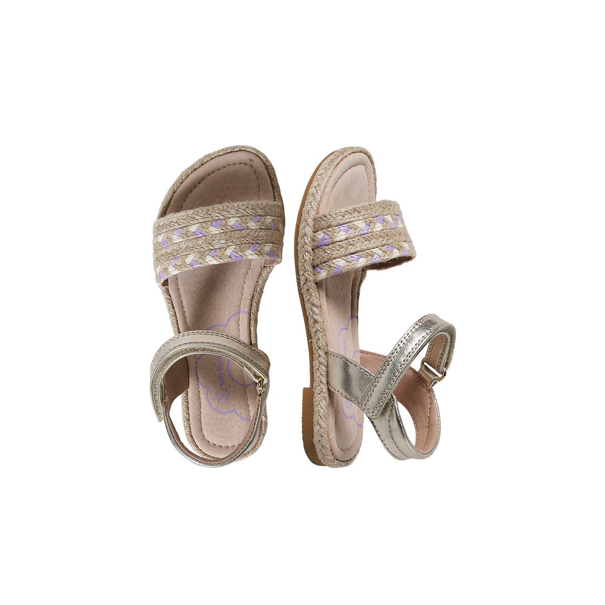 Sandales scratchées collection maternelle beige imprimé, VERTBAUDET