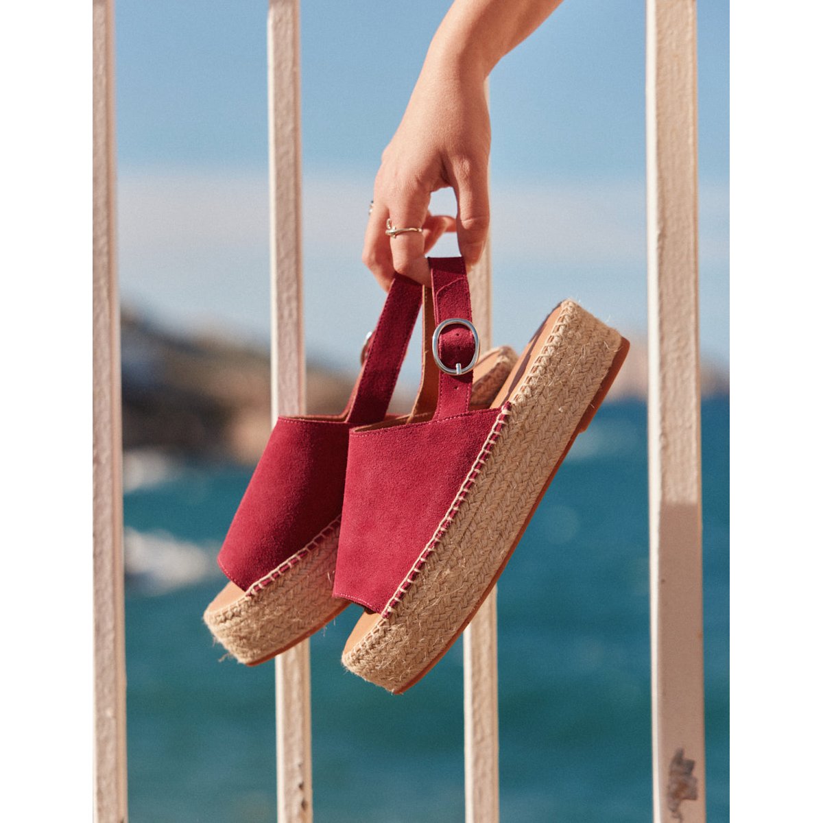 Espadrilles MAYA suède pourpre, ODAJE