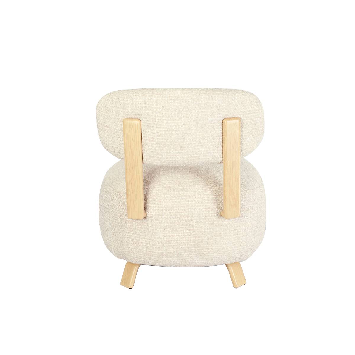 Fauteuil en tissu et métal PASCAL blanc, MADE IN MEUBLES 