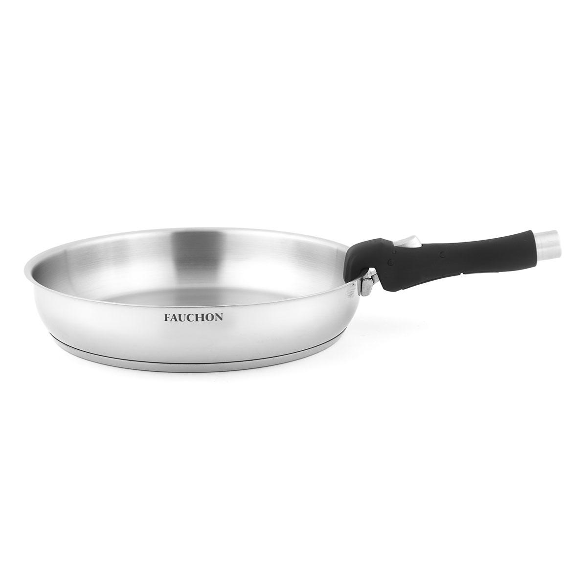 3 poêles 20/24/28 cm amovible inox 18/8 induction couleur unique, LAGUIOLE CUISSON