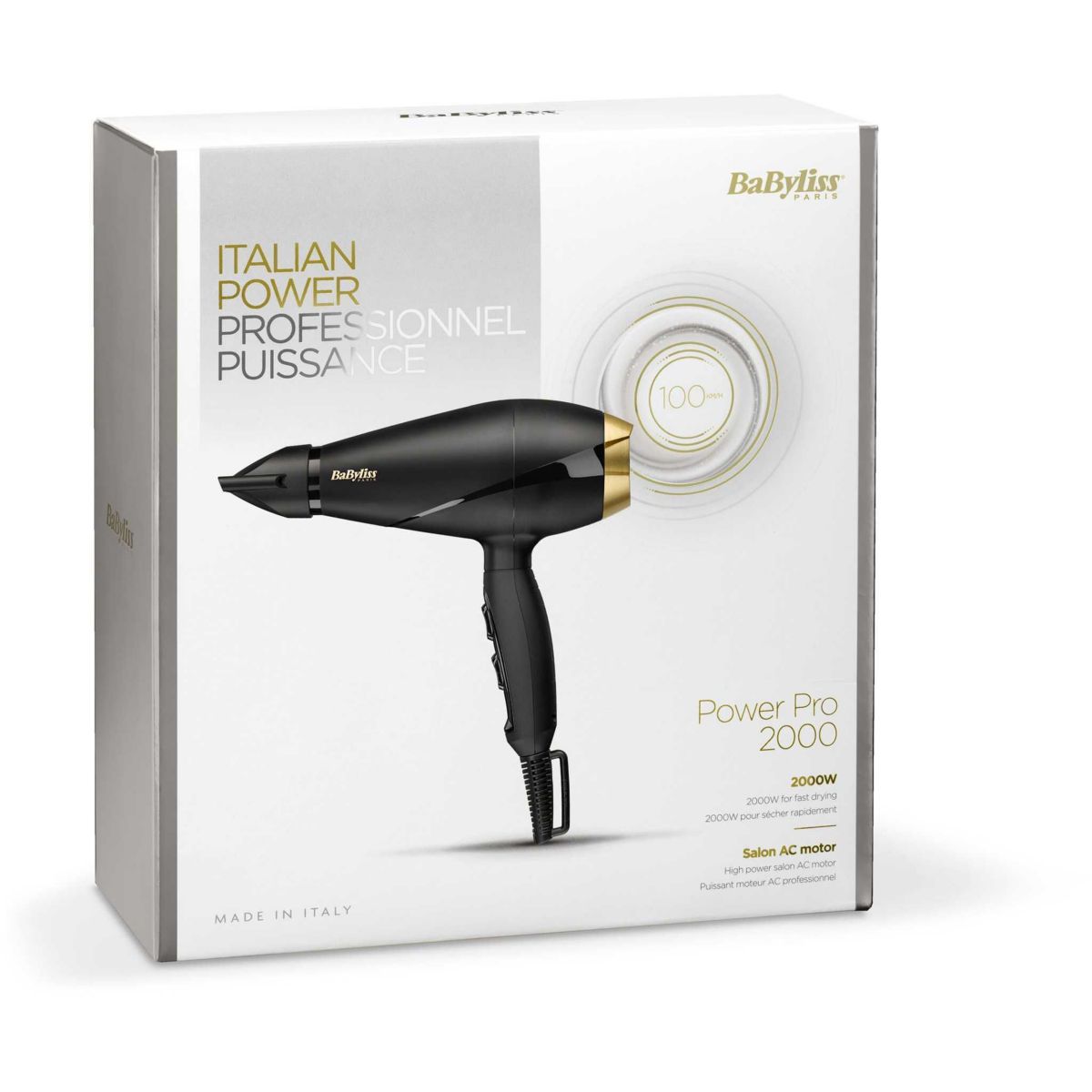 Sèche cheveux professionnel Power Pro 2000 6704E noir, BABYLISS