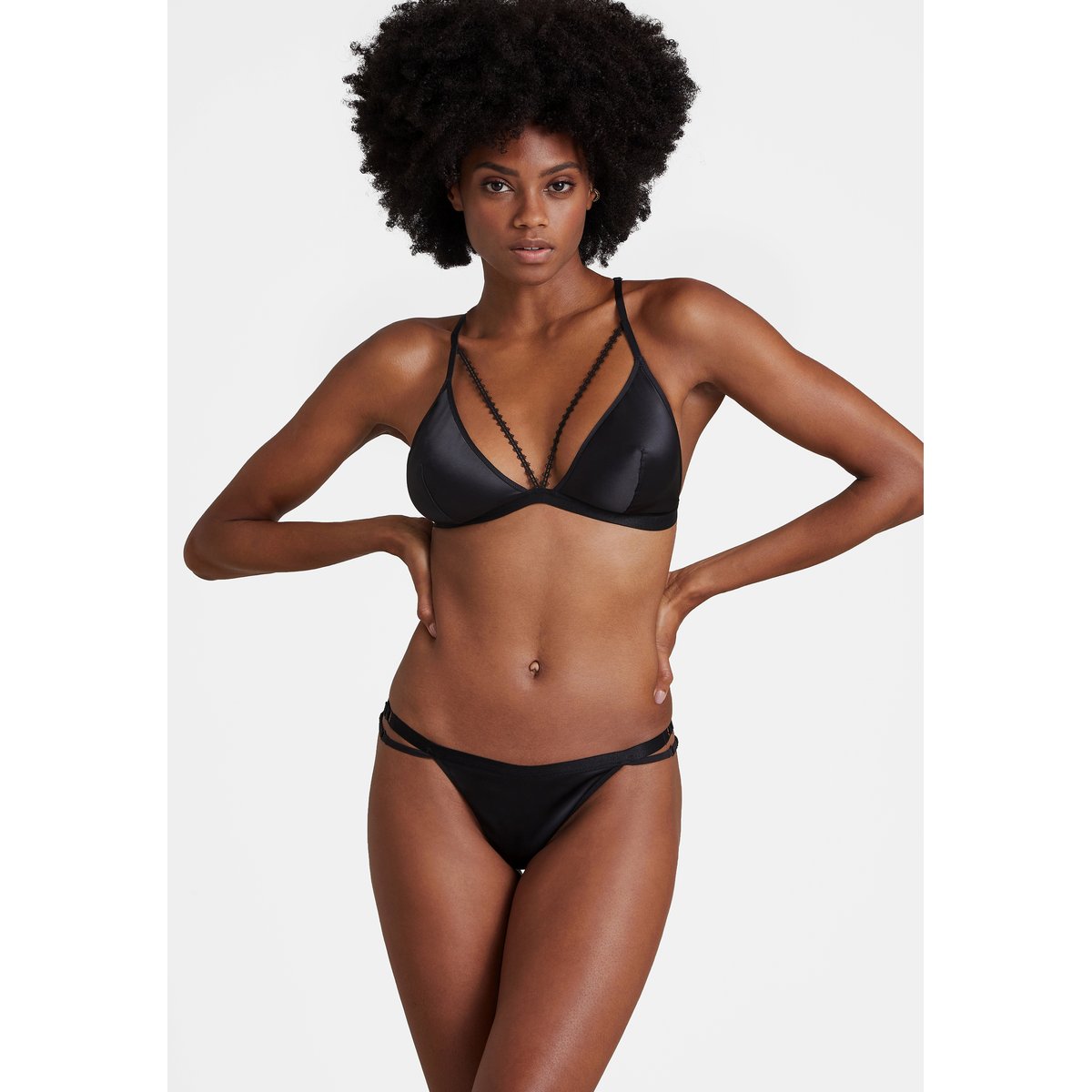 Soutien gorge Triangle sans armatures Boite a Desir noir, AUBADE