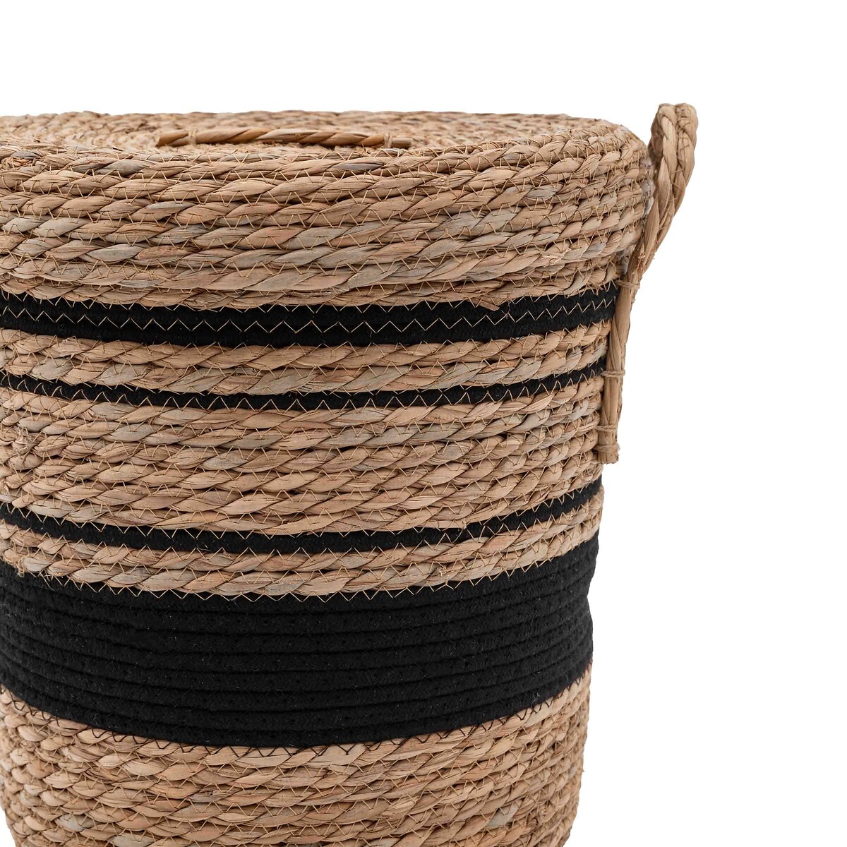 Set of 3 Cotton Lined Nested Baskets in Black Stripe natural, ÉDITÉ