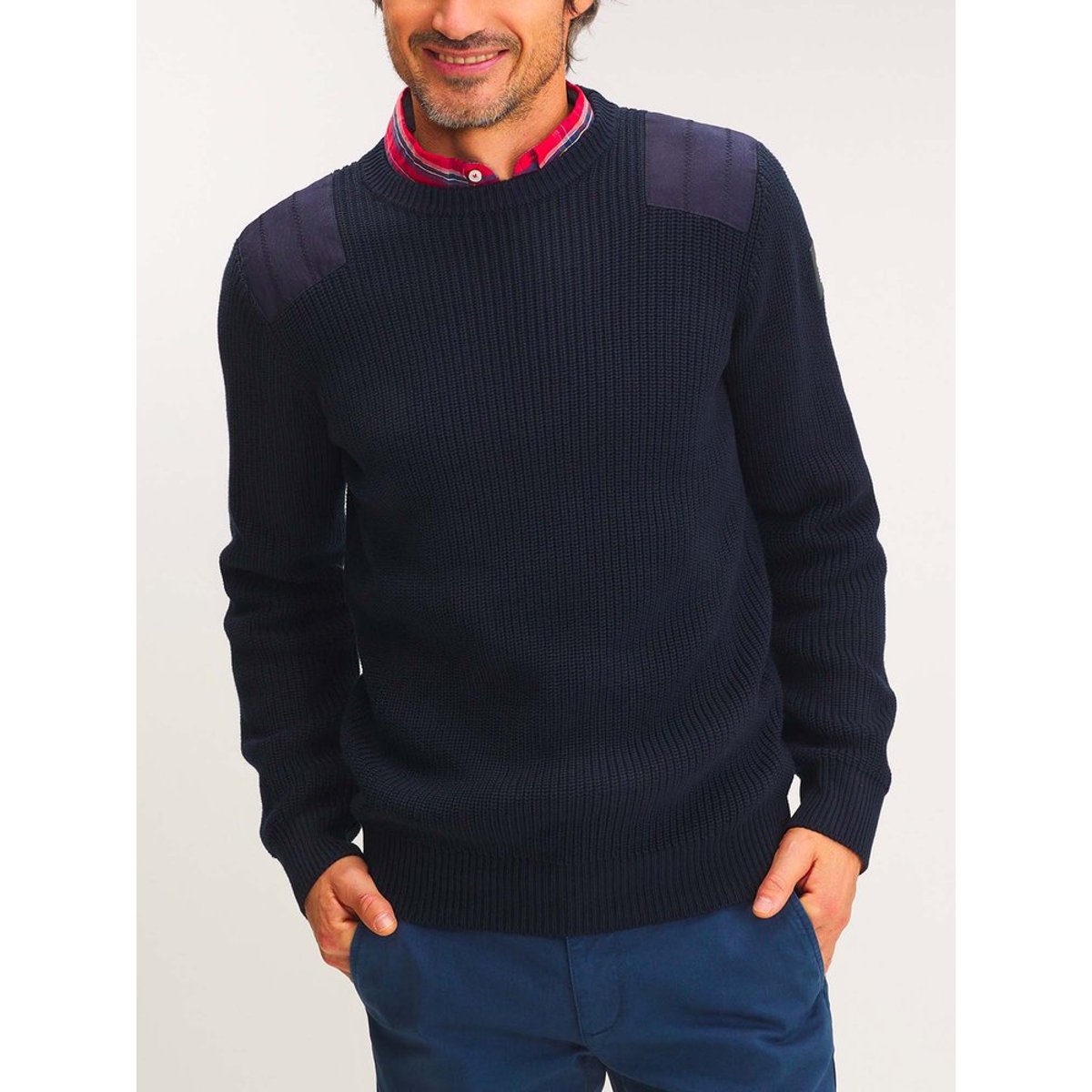 Pull col rond HEBERPUL14032 marine, TBS