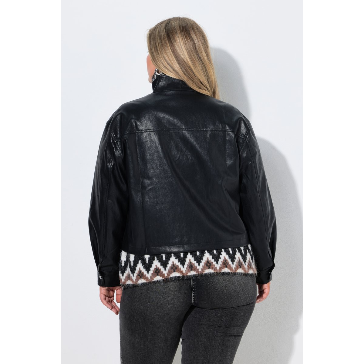 Veste de motard aspect cuir noir, ULLA POPKEN