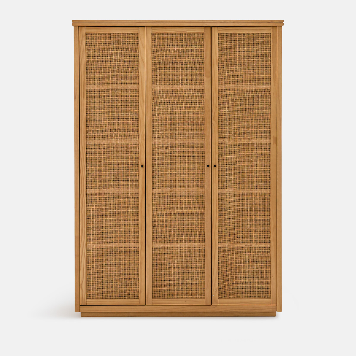 Armário de 3 portas, pinho maciço e cana de rattan, Gabin natural, LA REDOUTE INTERIEURS