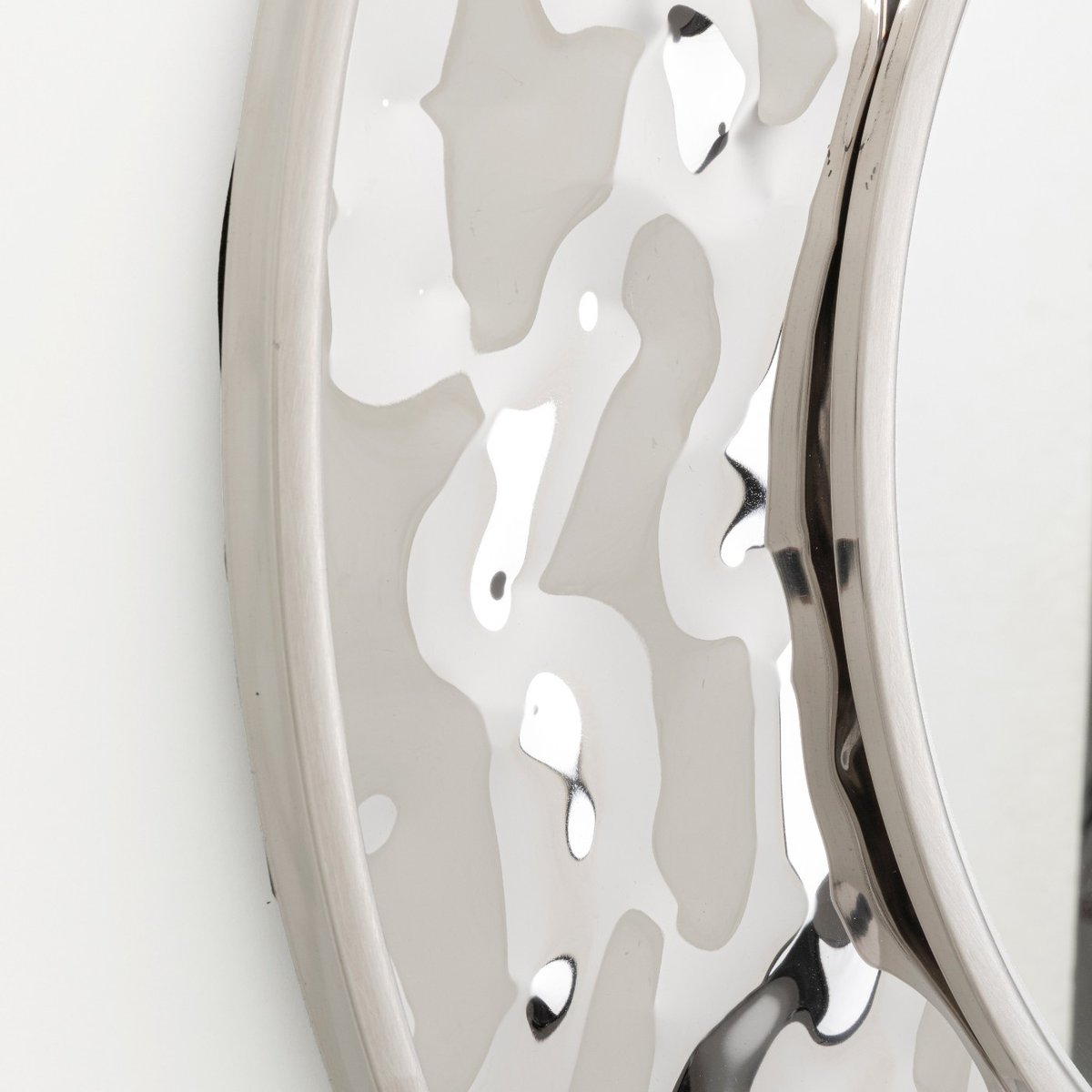 Miroir rond en acier texturé 69cm, CARINO argent, KARE DESIGN