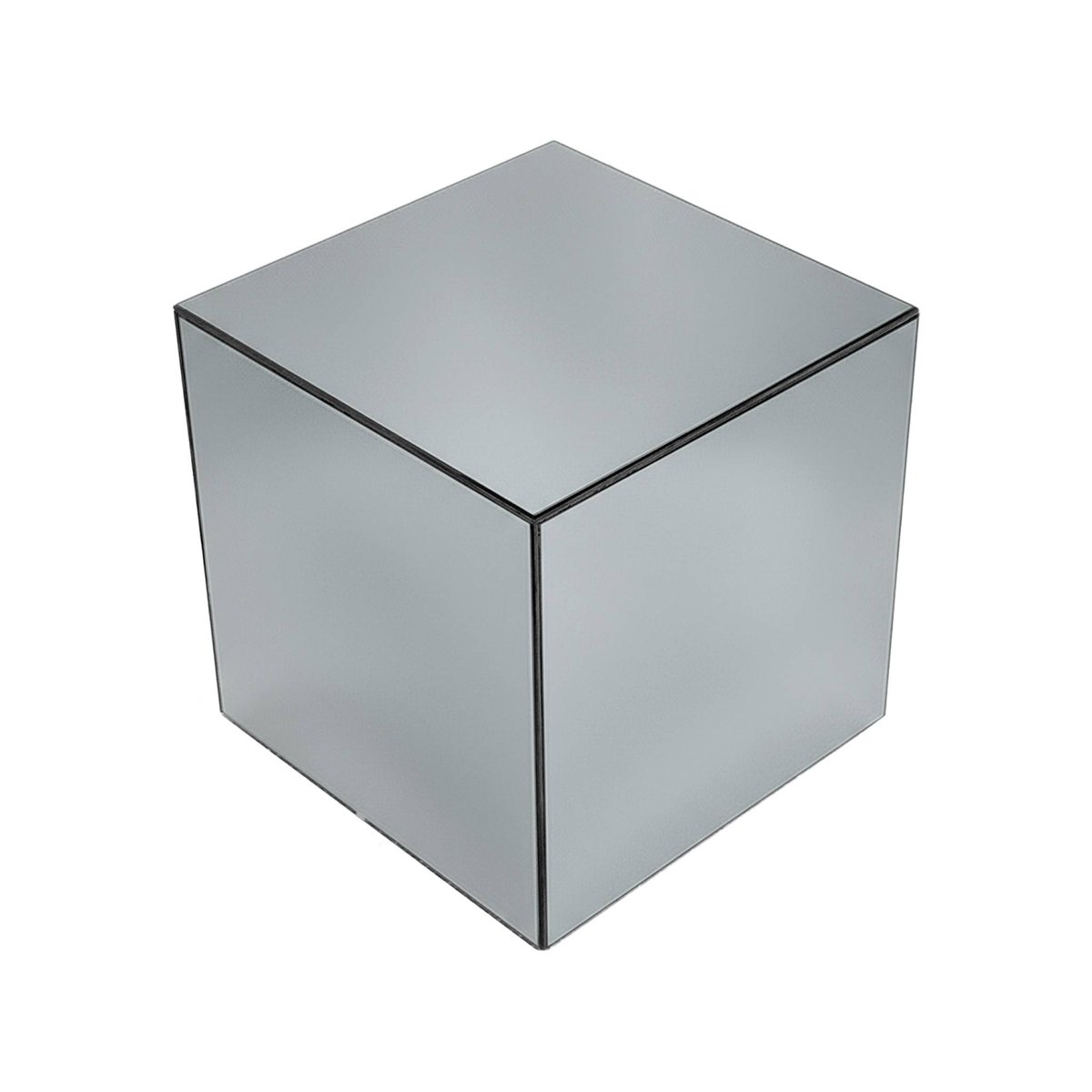 Table d'appoint, bout de canapé, cube miroir 35cm MIRAGE transparent, SWEEEK