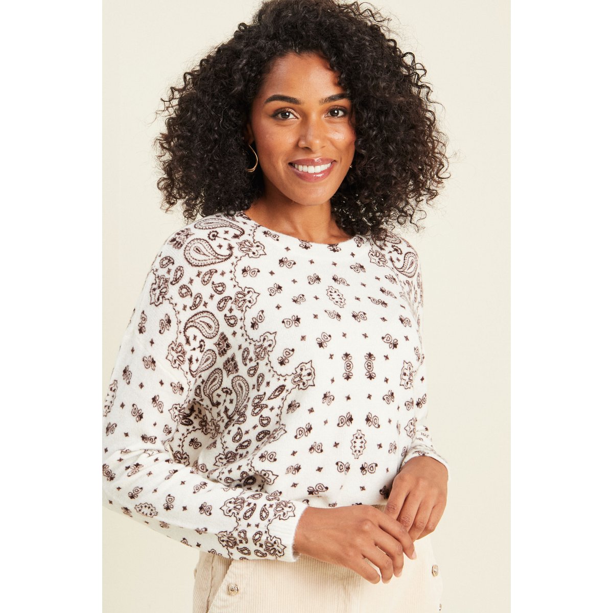 Pull col v marron, BREAL
