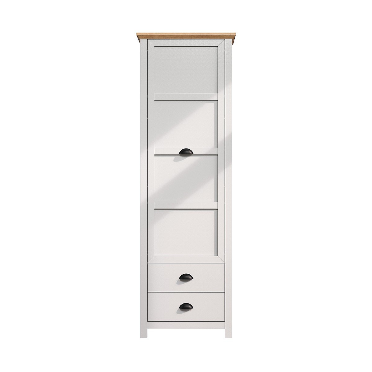 Armoire d'entrée 1 porte et 2 tiroirs L65 cm - LANDSIDE gris clair, CALICOSY