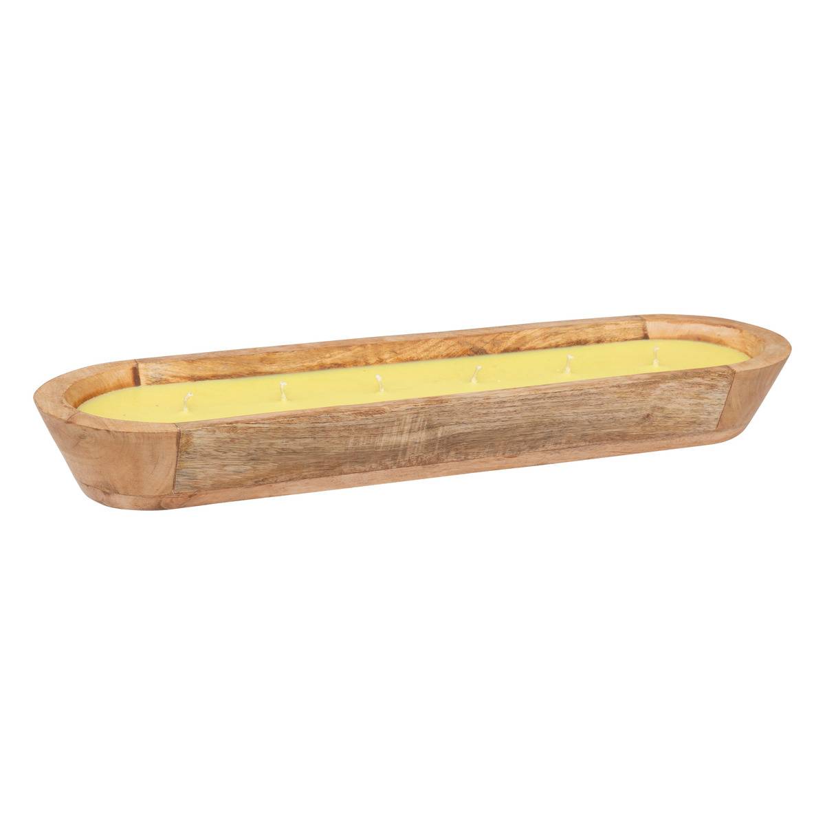 Bougie parfumée citronnelle 6 mèches pot en manguier PAOLA jaune, ATMOSPHERA