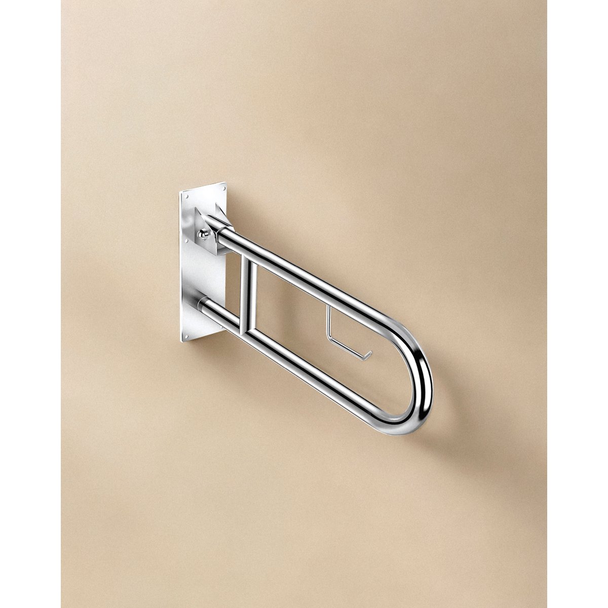 Barre D'appui Wc Pliable Avec Porte Papier ARCHITECT chrome, COSMIC