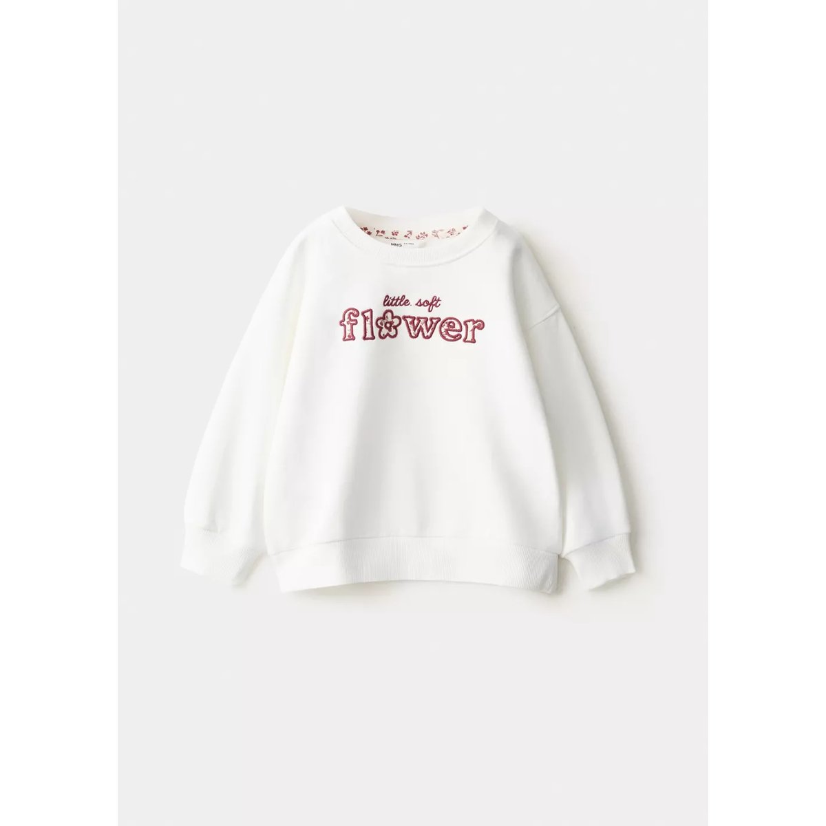 Sweat-shirt détail brodé blanc cassé, MANGO BABY