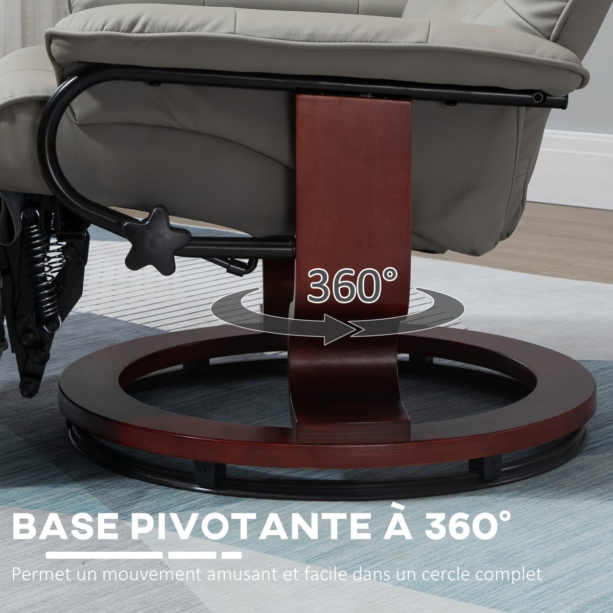 fauteuil inclinable Revêtement synthétique gris, HOMCOM