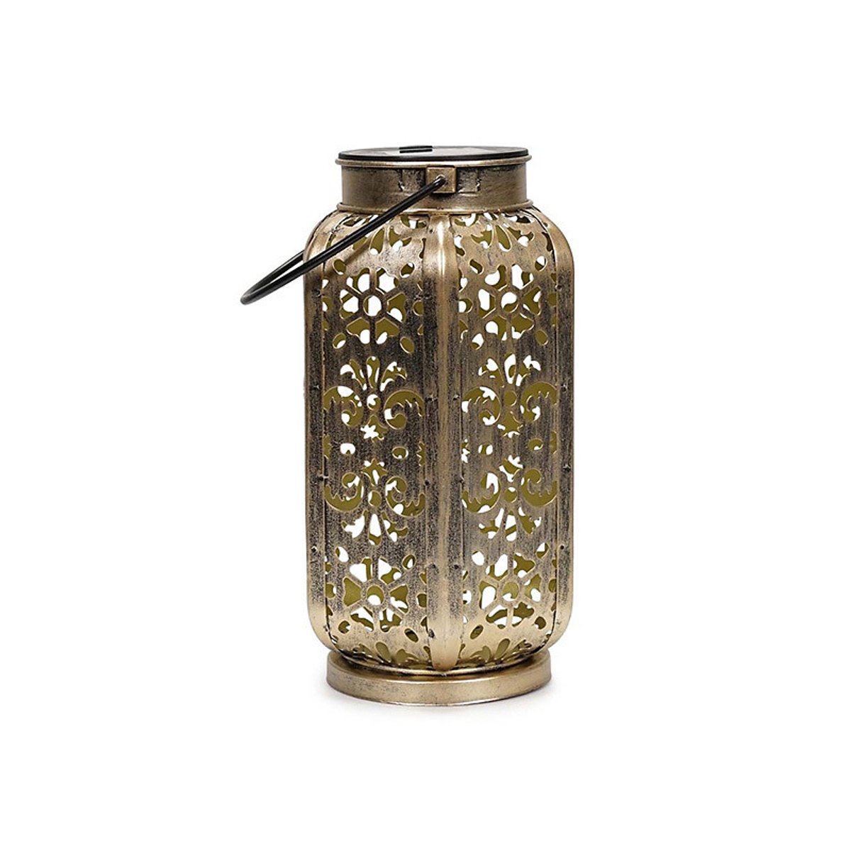 Outdoor Solar Powered Moroccan Lantern in Antique Brass copper, SO'HOME
