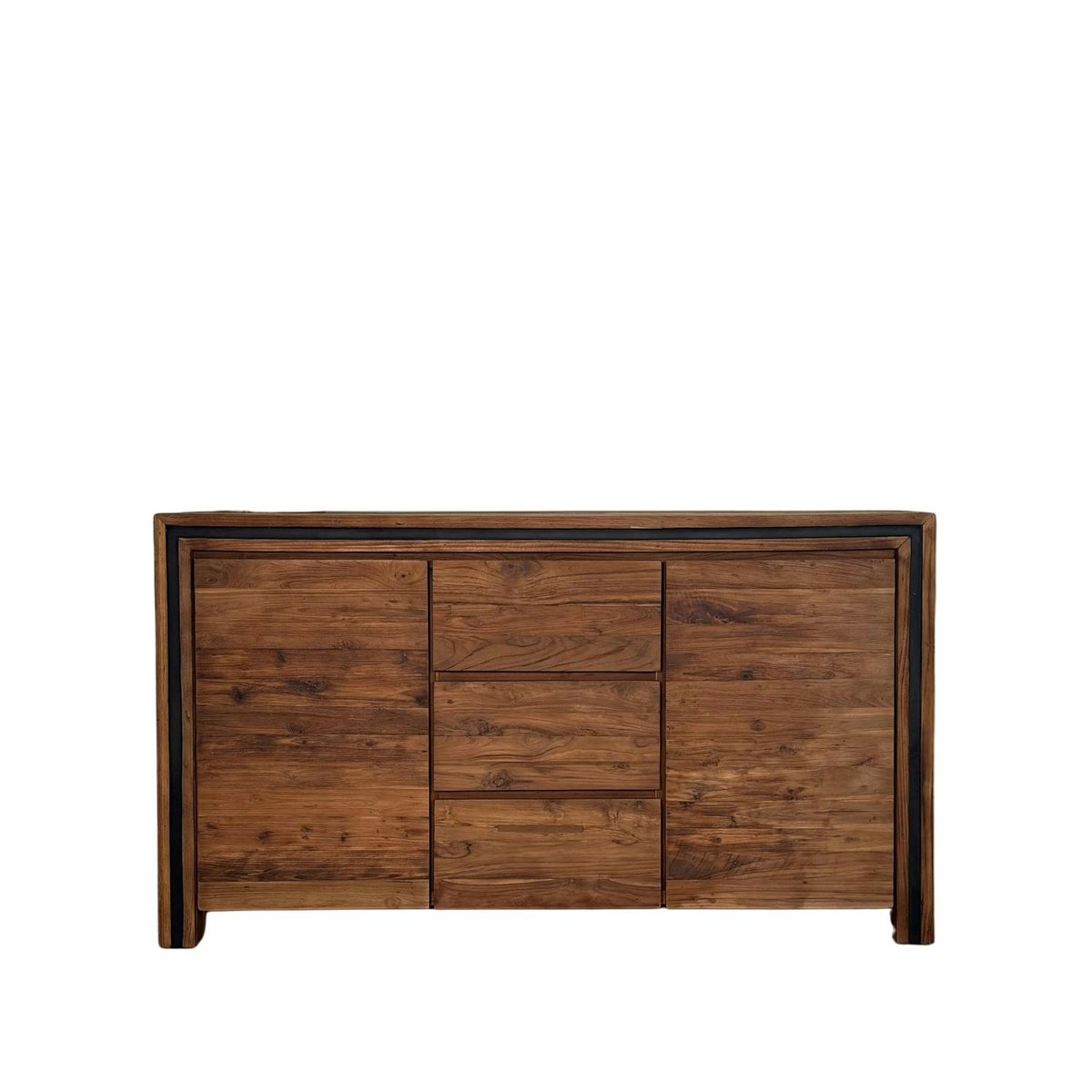 Buffet en bois recyclé de teck 2 portes 3 tiroirs VADOD bois naturel, PIER IMPORT