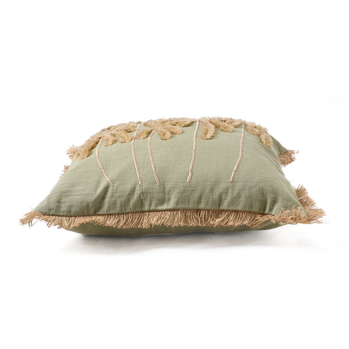 Housse de coussin en coton TROPICAL BREEZE vert forêt, BAZAR BIZAR