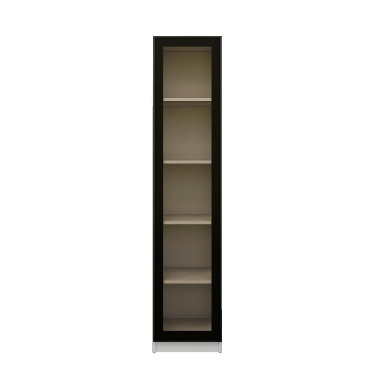Vitrine colonne à LED décor blanc et noir 5 étagères AURA blanc, PIER IMPORT