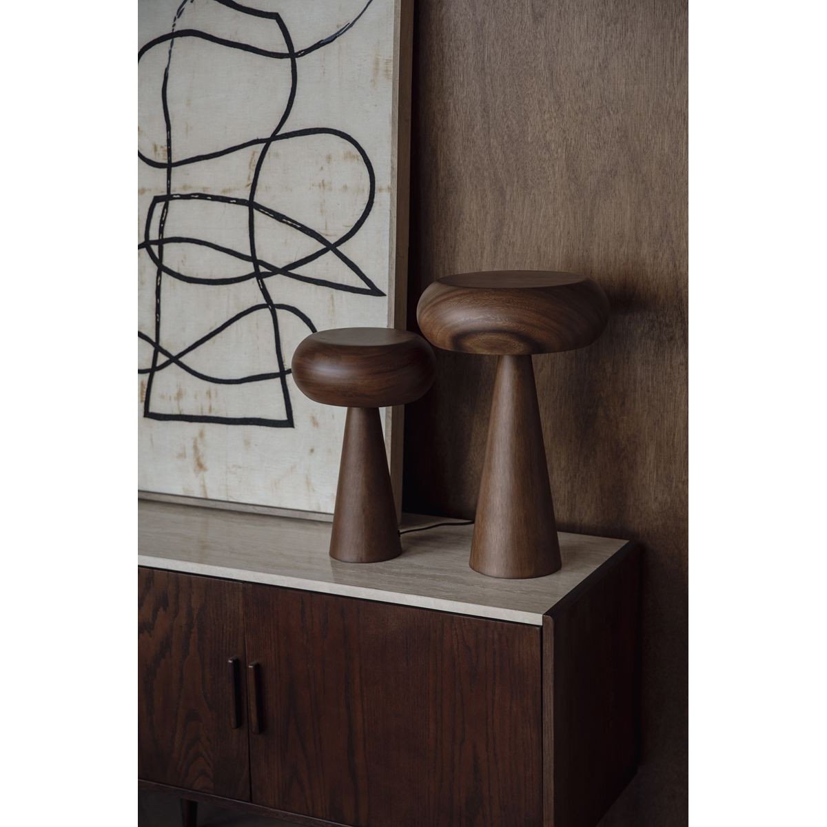 Lampe design en bois japandi, MOREL marron, DUTCHBONE