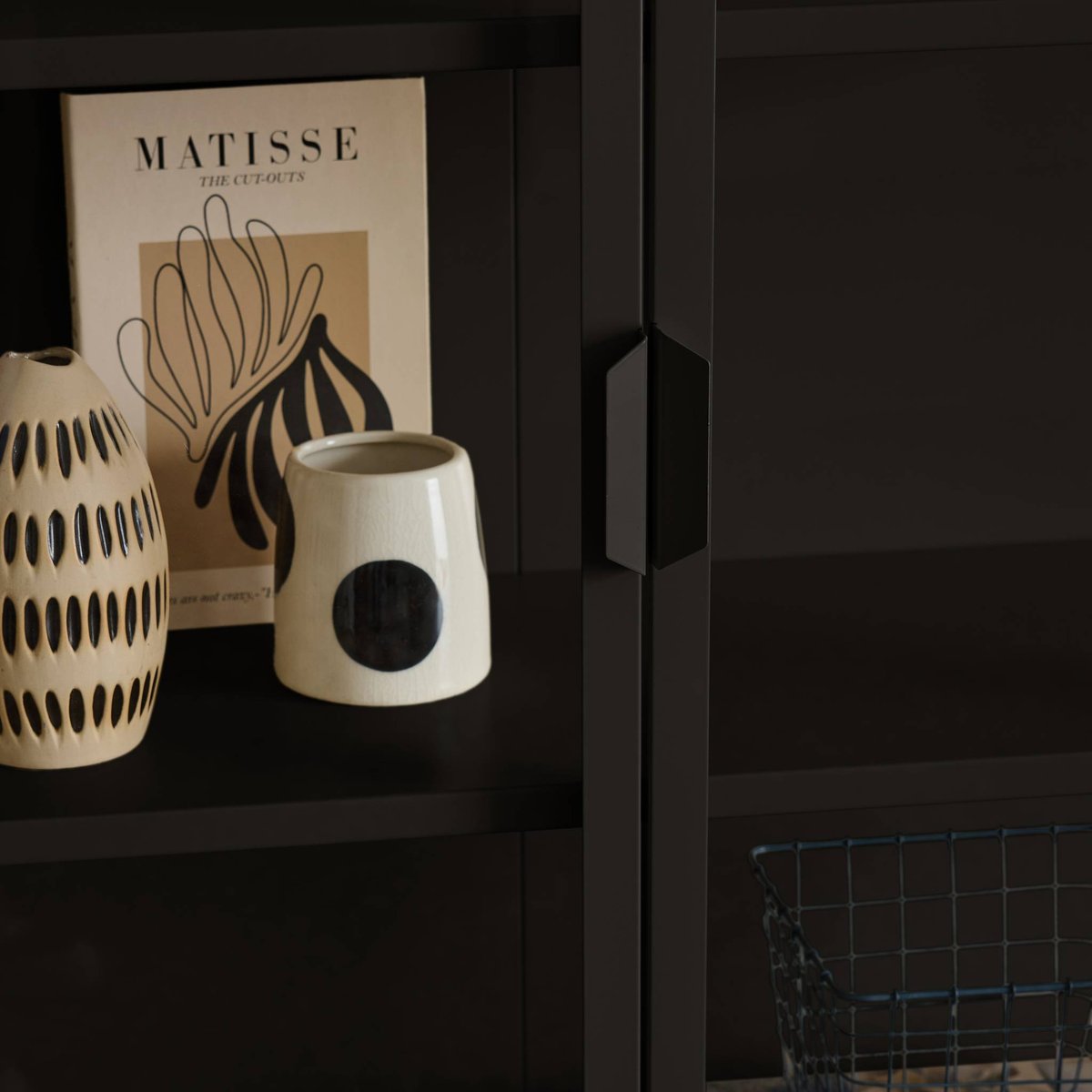 Buffet, vaisselier acier et verre trempé 2 portes 180cm ARKANSAS noir, SWEEEK