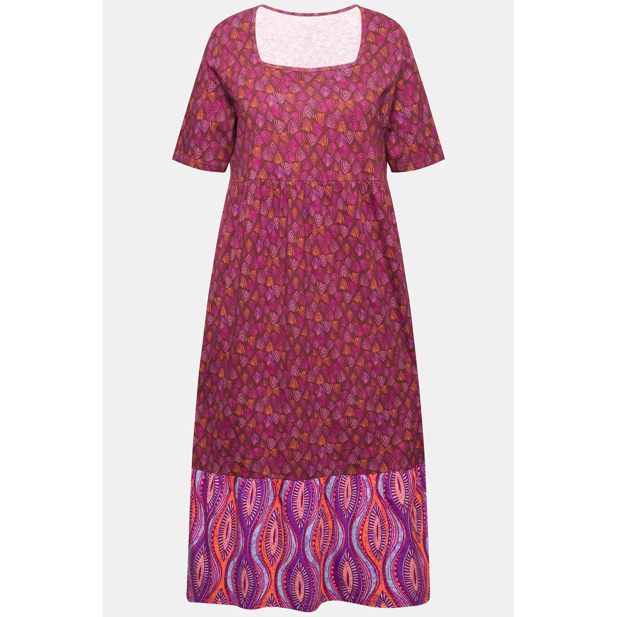 Robe en jersey à mélange de motifs aubergine, ULLA POPKEN
