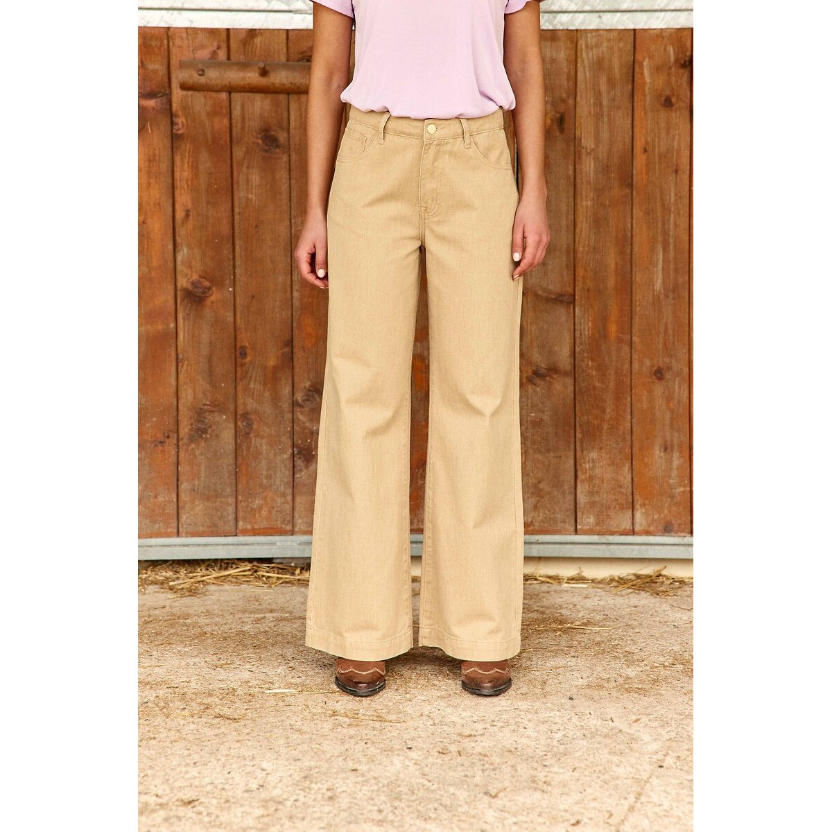 Weite Hose PATLANTY beige, LA PETITE ETOILE