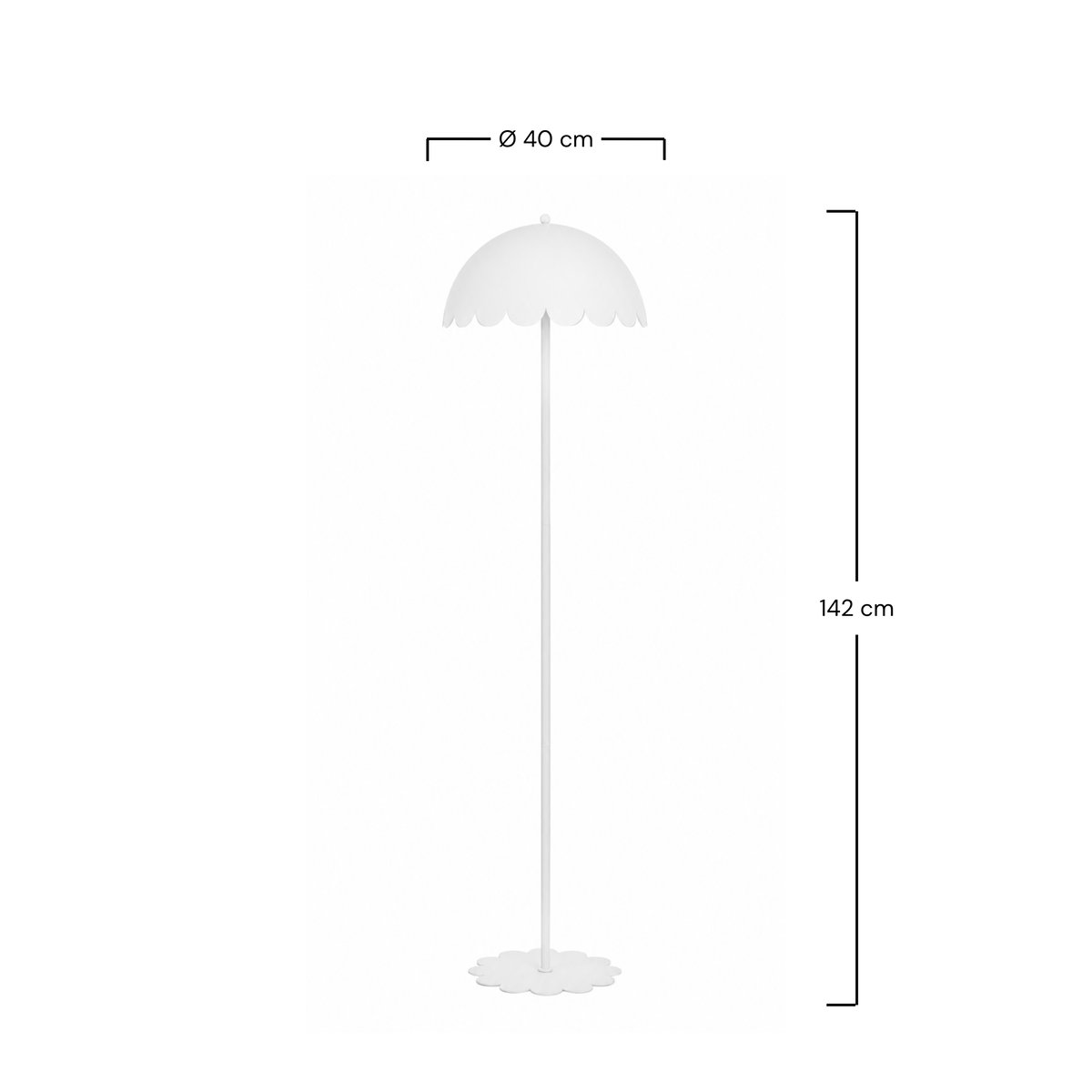 Lampadaire en métal H142 cm - FLOW blanc, MAISON PAVANE