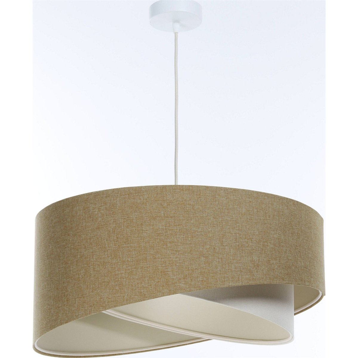 Suspension en lin rond Boho beige crème en lin naturel, BPS KONCEPT