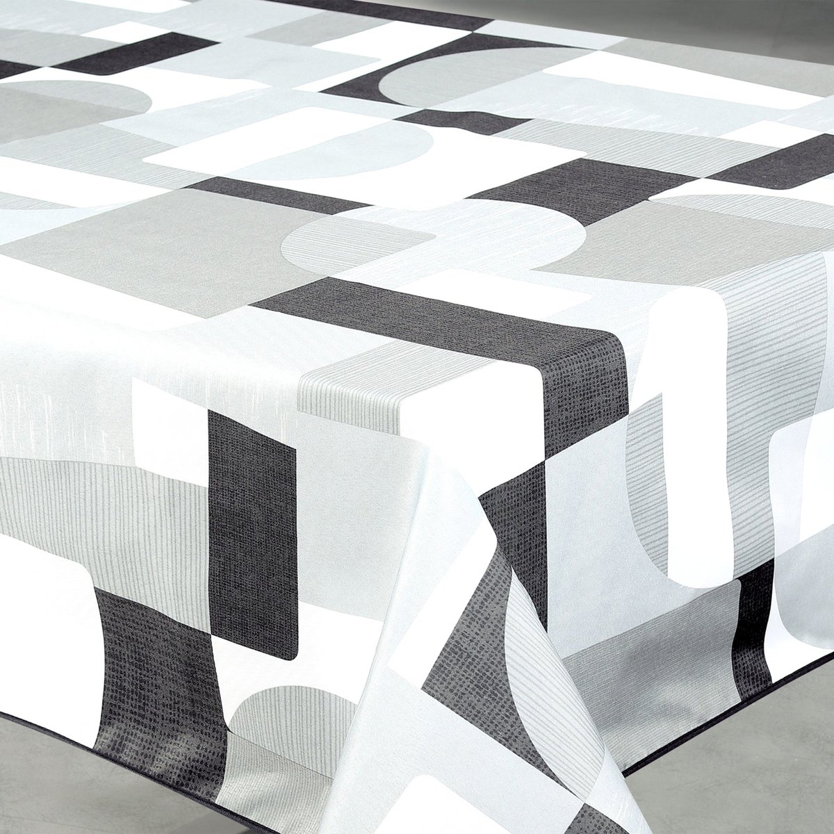 Nappe anti-tâche rectangulaire design géométrique gris, HOME MAISON
