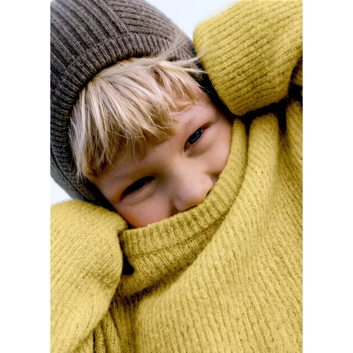 Bonnet en maille unie marron, MANGO BABY