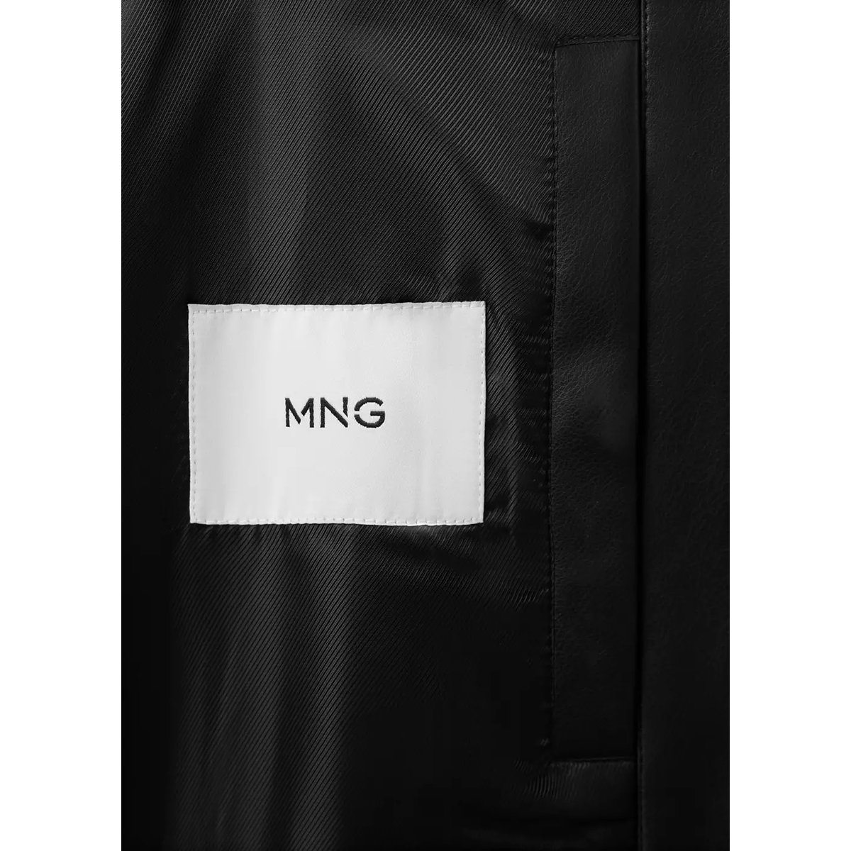 Blouson simili-cuir fermeture Éclair noir, MANGO MAN